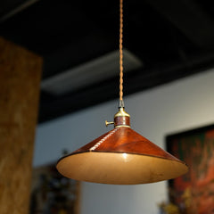 Genuine Leather & Brass Pendant Light