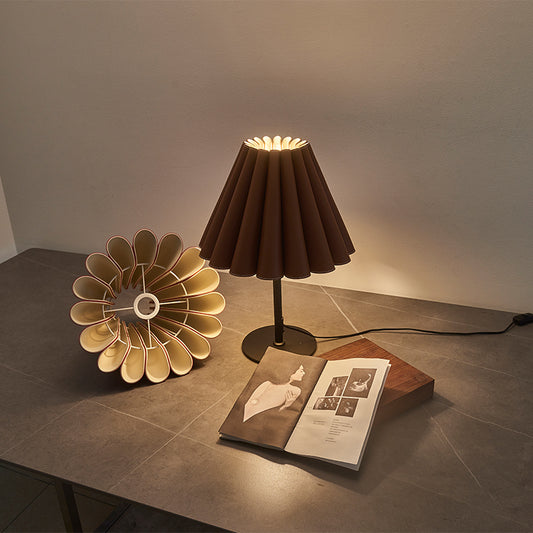 Modern Pleated Leather Table Lamp
