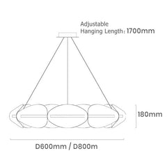 Gold Acrylic Ring Pendant Light