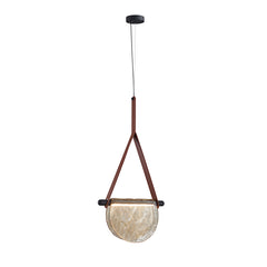 Modern Leather Glass Pendant Light