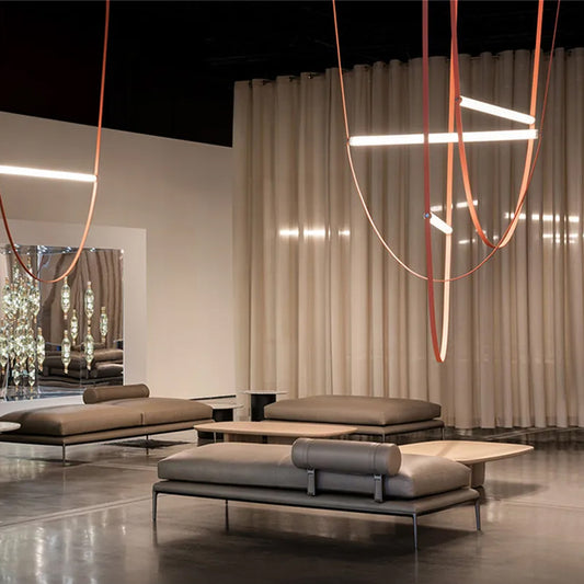 Designer Leather & Glass LED Pendant Lighting