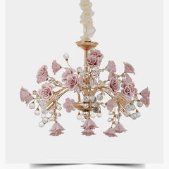 Luxury Rose Crystal Chandelier