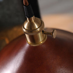 Genuine Leather & Brass Pendant Light