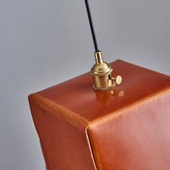 Modern Leather Box Pendant Light