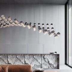 Luxury Cubic Crystal Pendant Light