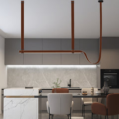 Luxury Leather Linear Chandelier