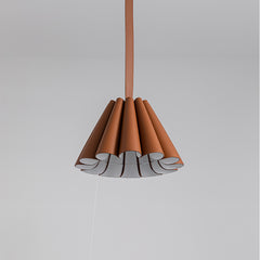 Modern Leather Pleated Pendant Light