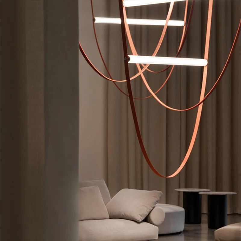 Designer Leather & Glass LED Pendant Lighting