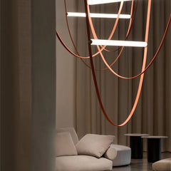 Designer Leather & Glass LED Pendant Lighting