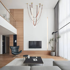 Modern Leather LED Loop Pendant Light