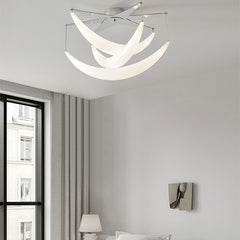 Modern Chrome White LED Ceiling Chandelier