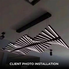 Luxury Linear LED Chandelier with Remote Control