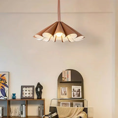 Modern Leather Pleated Pendant Light