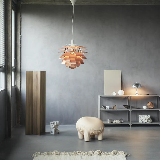 Sculptural Layered Feather Pendant Light