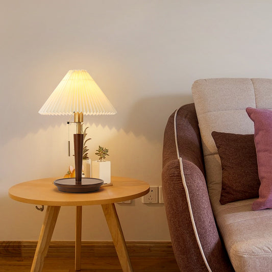Wood Brass Table Lamp