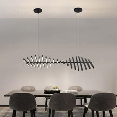 Luxury Linear LED Chandelier with Remote Control