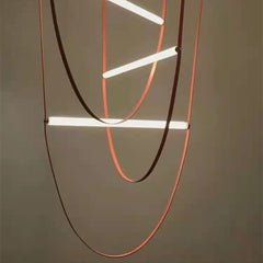 Designer Leather & Glass LED Pendant Lighting