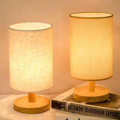 Natural Wood Rattan Table Lamp