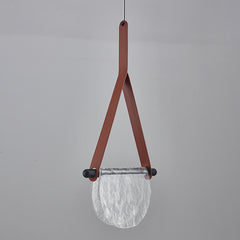 Modern Leather Glass Pendant Light