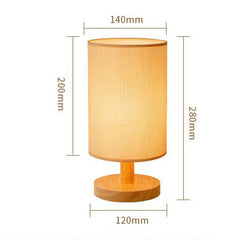 Natural Wood Rattan Table Lamp