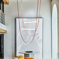 Modern Leather Strap Pendant Light