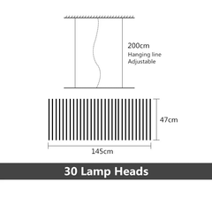 Luxury Linear LED Chandelier with Remote Control