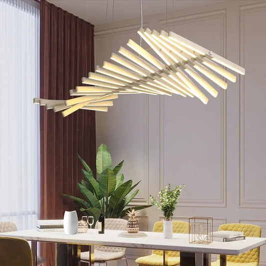 Luxury Linear LED Chandelier with Remote Control