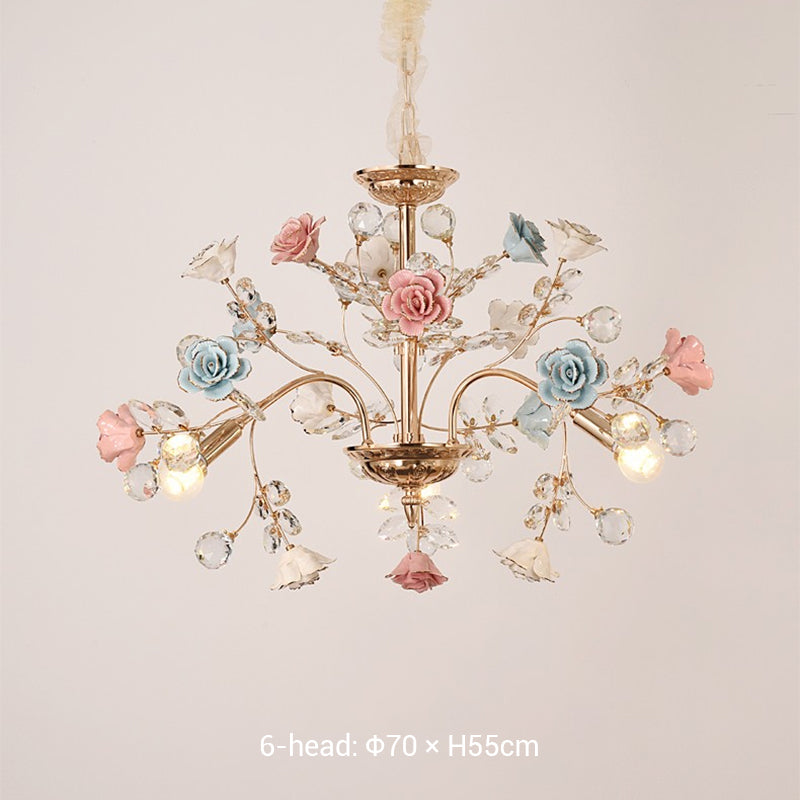 Luxury Rose Crystal Chandelier