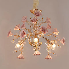 Luxury Rose Crystal Chandelier
