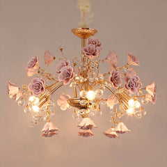 Luxury Rose Crystal Chandelier