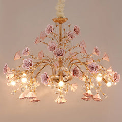 Luxury Rose Crystal Chandelier