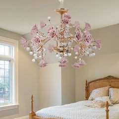 Luxury Rose Crystal Chandelier