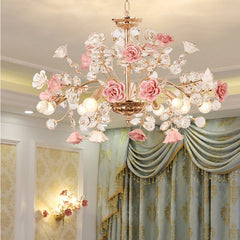 Luxury Rose Crystal Chandelier