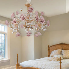 Luxury Rose Crystal Chandelier