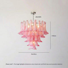 Luxury Pink Glass Chandelier