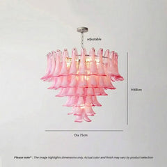 Luxury Pink Glass Chandelier