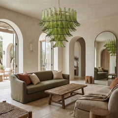 Green Leaf Glass Chandelier