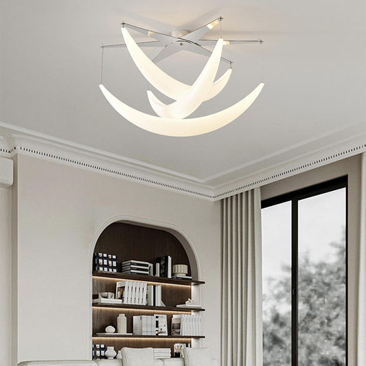 Modern Chrome White LED Ceiling Chandelier
