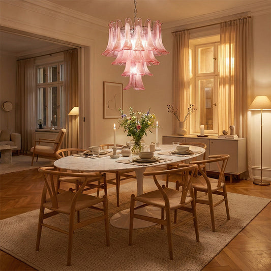 Luxury Pink Glass Chandelier