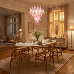 Luxury Pink Glass Chandelier