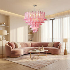 Luxury Pink Glass Chandelier
