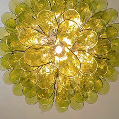 Green Leaf Glass Chandelier