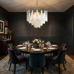 Elegant Marble Copper Chandelier