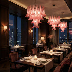 Luxury Pink Glass Chandelier