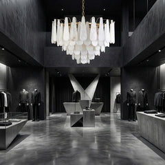 Elegant Marble Copper Chandelier