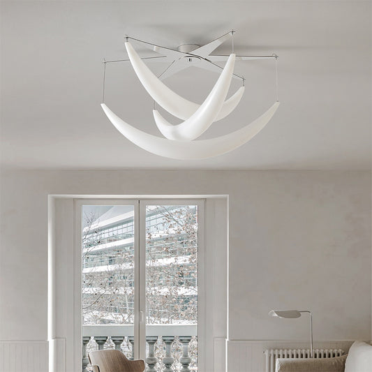 Modern Chrome White LED Ceiling Chandelier