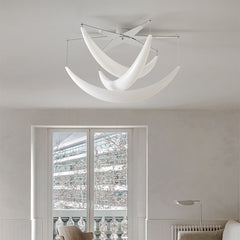 Modern Chrome White LED Ceiling Chandelier