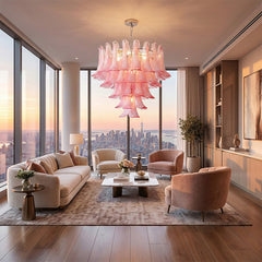 Luxury Pink Glass Chandelier