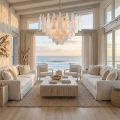 Elegant Marble Copper Chandelier