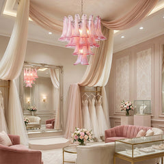 Luxury Pink Glass Chandelier